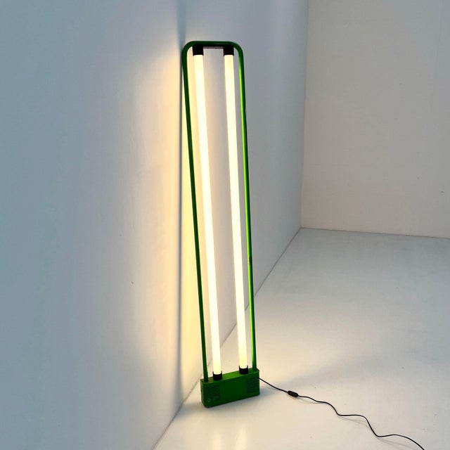 Green Double Neon Lamp by Gian N. Gigante for Zerbetto, 1980s For Sale - Image 4 of 13