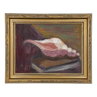 Original Contemporary Conch Shell Still Life Painting For Sale