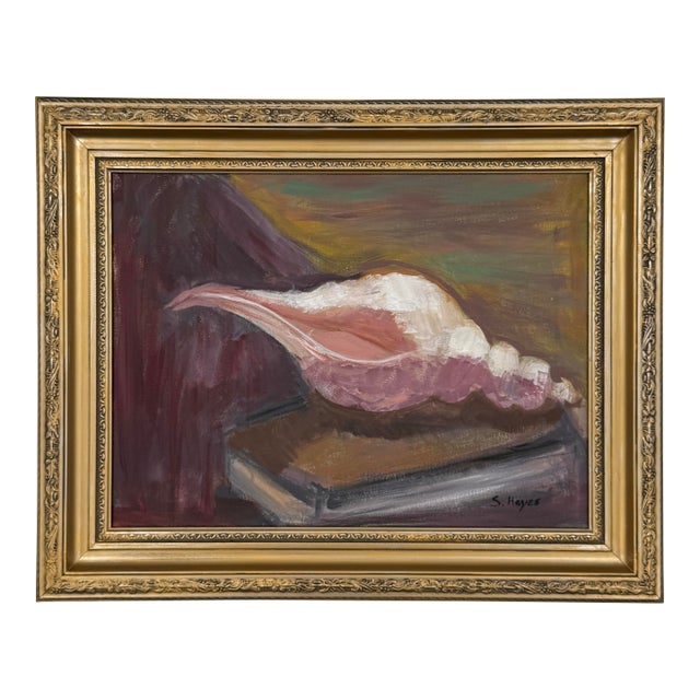 Original Contemporary Conch Shell Still Life Painting For Sale
