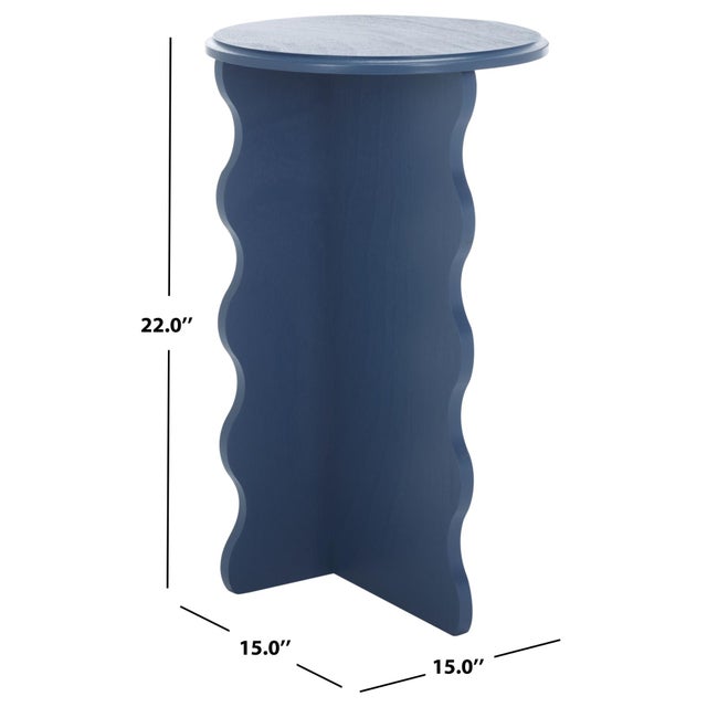 Modern Lilith Wavy Accent Table in Blue For Sale - Image 3 of 8