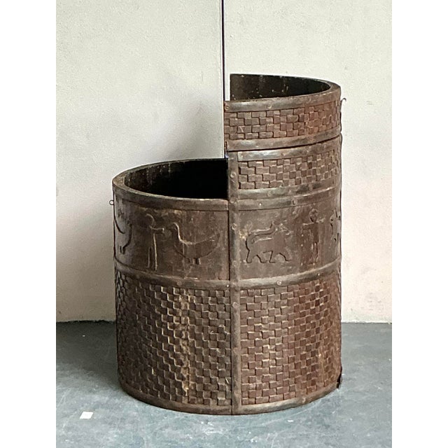 Vintage Boho Animal March Storage Side Table For Sale - Image 4 of 5