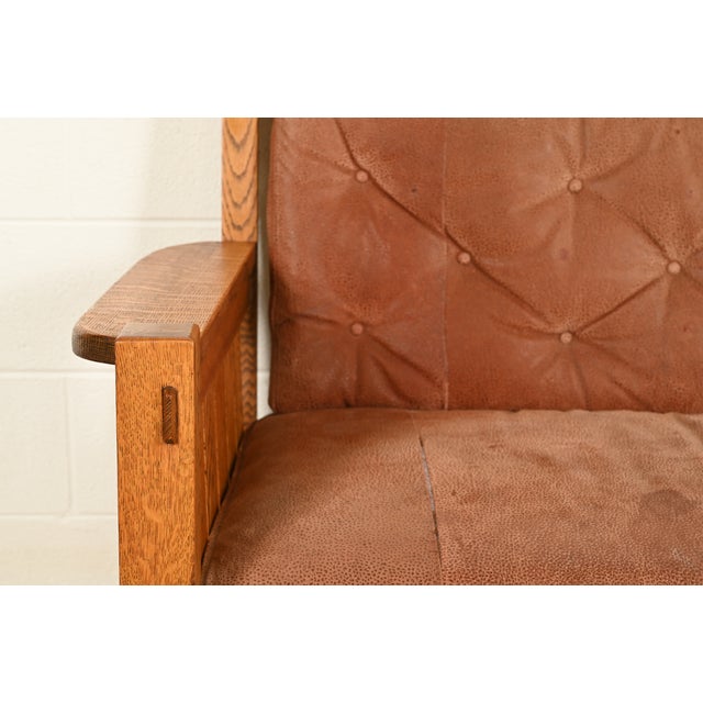 Wood Harden Furniture Antique Mission Oak Arts & Crafts Settle Sofa or Bench, Circa 1910 For Sale - Image 7 of 13