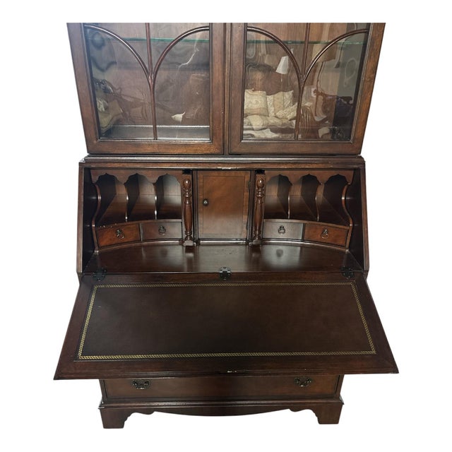 Antique Secretary Desk With Hutch For Sale In New York - Image 6 of 7