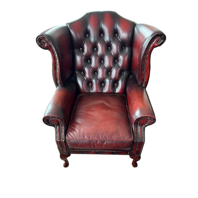 English Chesterfield Wingback Armchair. Mansfield Upholstery. England, mid-20th century Classic English wingback armchair...
