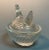 Vintage Glass Chicken Hen on Nest Salt Cellar Miniature Dish For Sale - Image 4 of 8