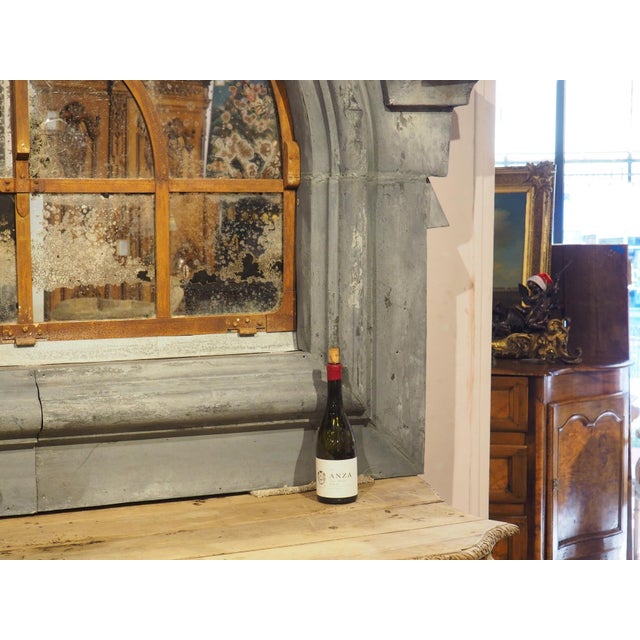 Metal A Monumental 19th Century French Zinc Window Dormer Mirror For Sale - Image 7 of 18