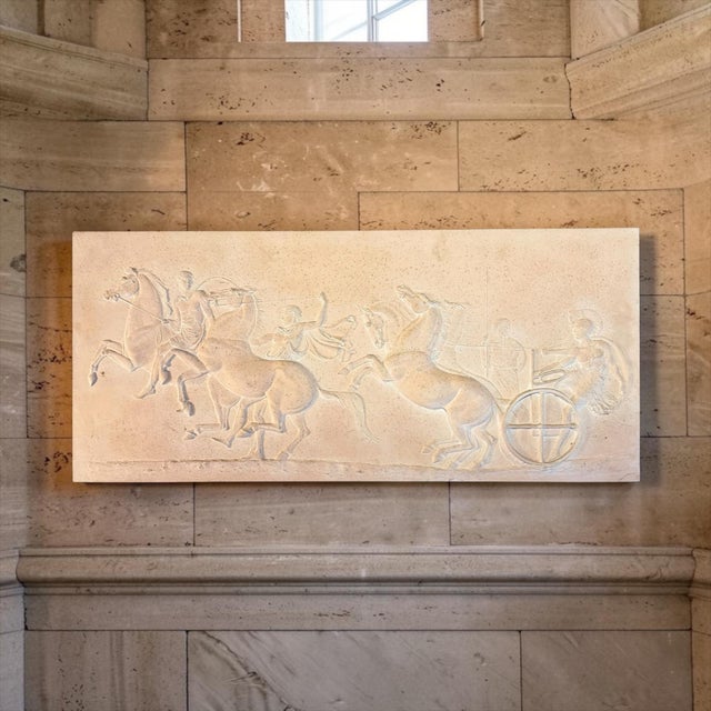Greek Plaster Frieze with Chariot Driver and Horses Competing in Aphobates Contest, Athens, 1960s For Sale - Image 12 of 13