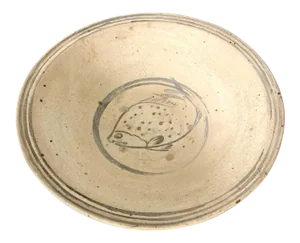 Antique Southeast Asian Ceramic Fish Bowl Thailand Sukhothai Period