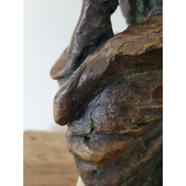 Metal Bronze Sculpture of Couple in Love, 1980s For Sale - Image 7 of 12