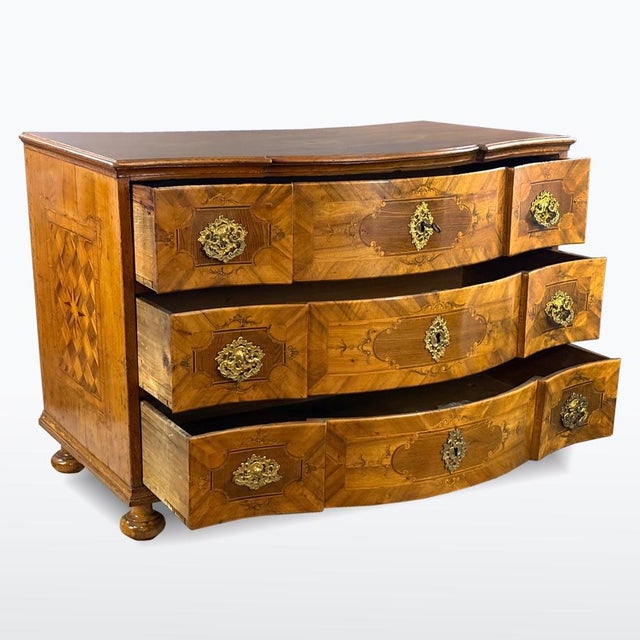 Antique Baroque Chest of Drawers with Inlays, 1790s For Sale - Image 4 of 11