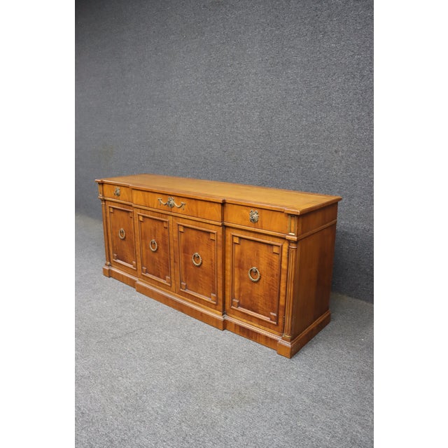Neoclassical Henredon Neoclassical Style Cherry Credenza For Sale - Image 3 of 16