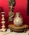 Elegant 19th century Italian carved wood display base or pedestal, hand-lacquered and parcel-gilt, featuring a faux Siena...