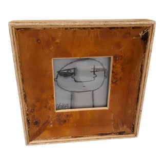 "Sketch of Man" Contemporary Abstract Figurative Drawing, Framed For Sale
