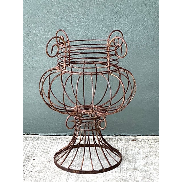 Vintage Sculptural Metal Urn For Sale - Image 10 of 12