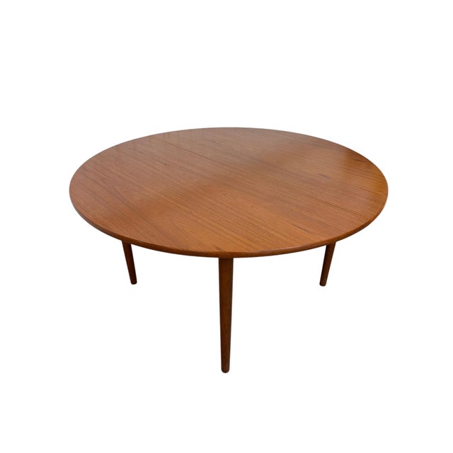 Mid-Century Modern Mid-Century Danish Modern Hans Wegner Round Teak Dining Table - Refinished! For Sale - Image 3 of 7