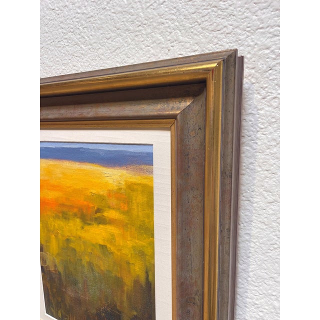 Abstract Untitled by Connie Taylor | Oil on panel Abstract landscape with warm colors. For Sale - Image 3 of 5
