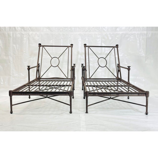 Modern Pair of Restoration Hardware "Catalina" Aluminum Outdoor Lounge Chairs For Sale - Image 3 of 16