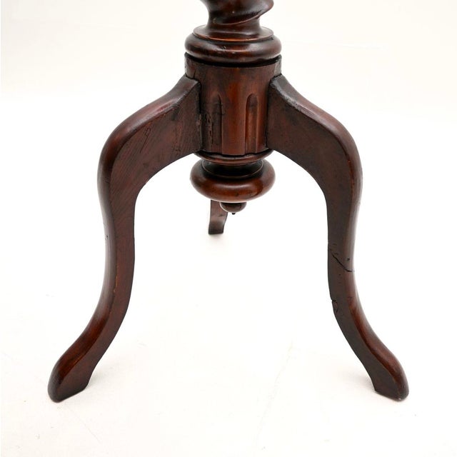 Brown Antique Victorian Barley Twist Occasional Table, 1850 For Sale - Image 8 of 10