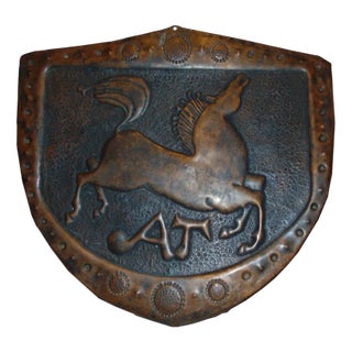 Vintage Pre-War Copper Coat of Arms For Sale
