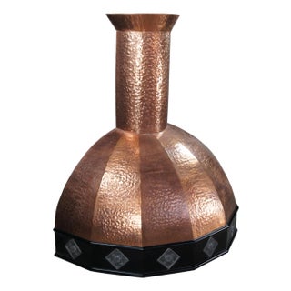Rustic Farmhouse Hammered Copper Kitchen Stove Range Hood 58" For Sale