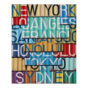 "New York to Sydney via Lax, Sfo, Hnl, & Tyo" Original Artwork by Ross Tamlin
