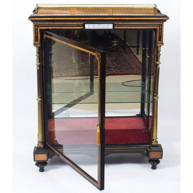 Wood Victorian Amboyna & Ebonized Pier Cabinet For Sale - Image 7 of 11