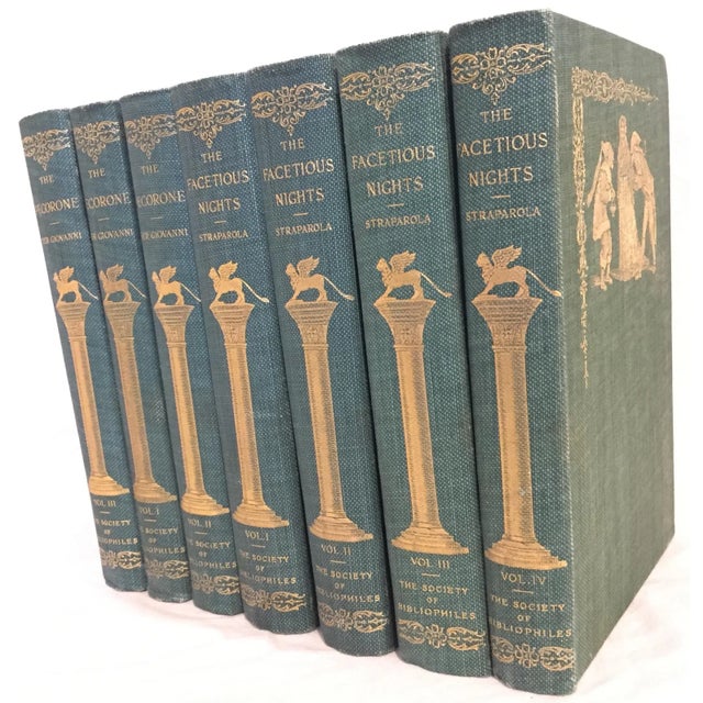 Green Late 19th Century Decorative Volume Set, the Facetious Nights and the Pecorone - 7 Books For Sale - Image 8 of 8