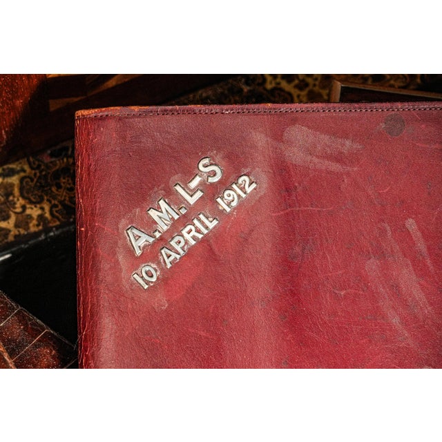 English Handsome English Leather Document Desk Folio Folder Antique Sterling Silver Home Decor For Sale - Image 3 of 9