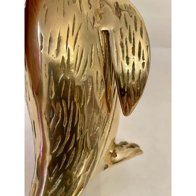 Vintage Hollywood Regency Brass Penguin Sculpture For Sale - Image 9 of 11