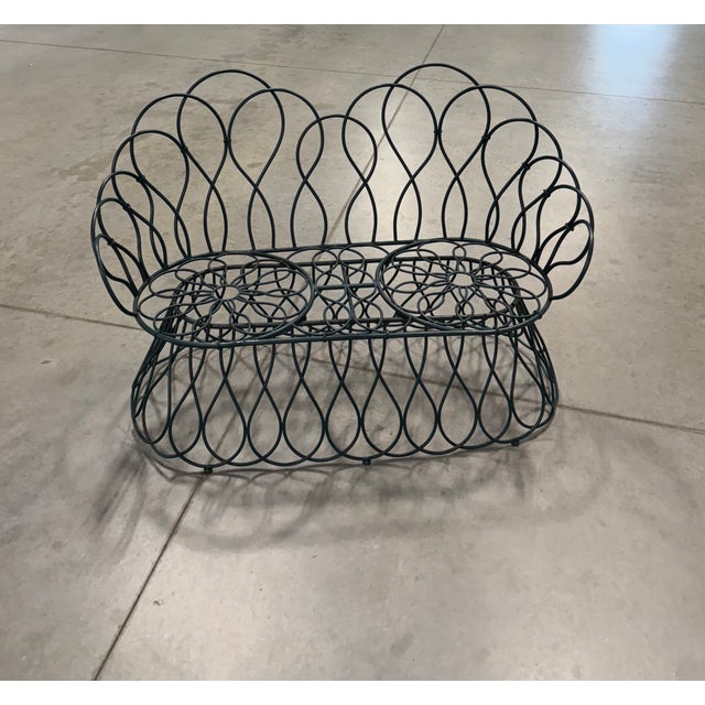 Wonderful settee in the style and manner of Frances Elkins. Pair available (priced per item). Original forest green...