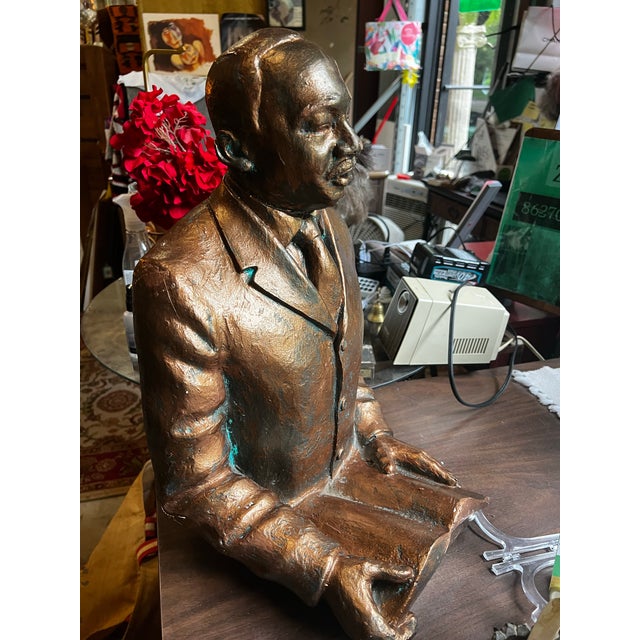 1970s Large Bronze Martin Luther King Jr. Metal Sculpture For Sale - Image 4 of 5