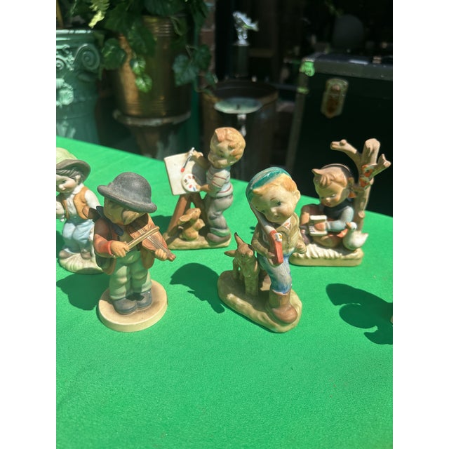 Vintage Collection of Ceramic Playing Children Figurines- Set of 7 For Sale - Image 4 of 7