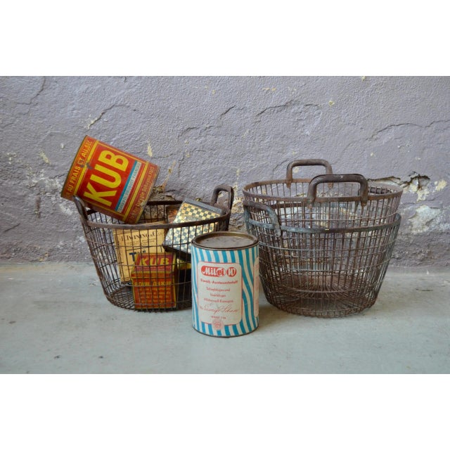 Industrial Industrial Metal Basket, 1940s For Sale - Image 3 of 7