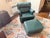 Hancock & Moore Styled Green Leather Club Chair With Ottoman For Sale - Image 4 of 9