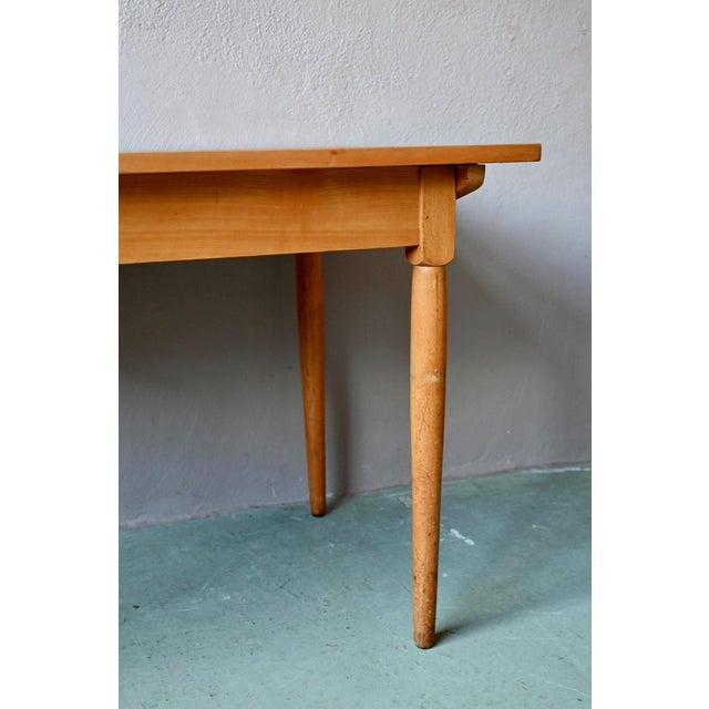 Wood Vintage Bistro Table with Spindle Legs, 1960s For Sale - Image 7 of 11