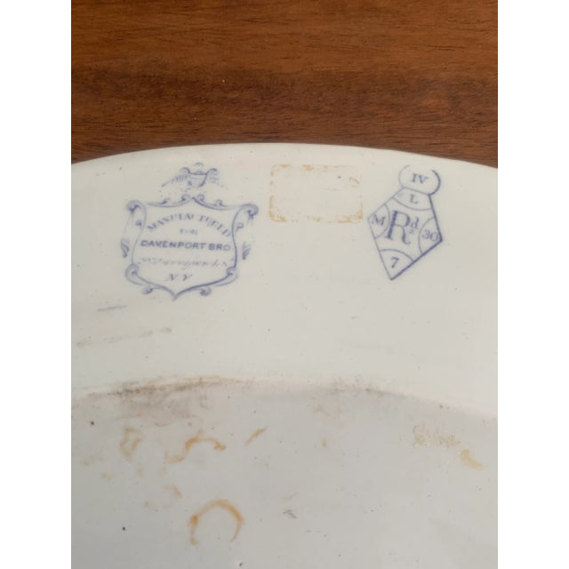 Blue 19th Century Blue and White Ironstone Transferware Platter For Sale - Image 8 of 9
