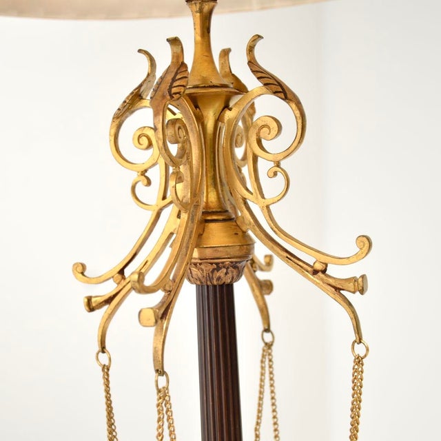 Metal Antique French Gilt Metal Table Lamp, 1900s For Sale - Image 7 of 10