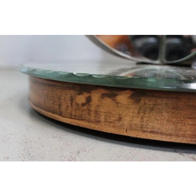 Small Mirrored Glass & Walnut Side Table, 1940s For Sale - Image 15 of 18