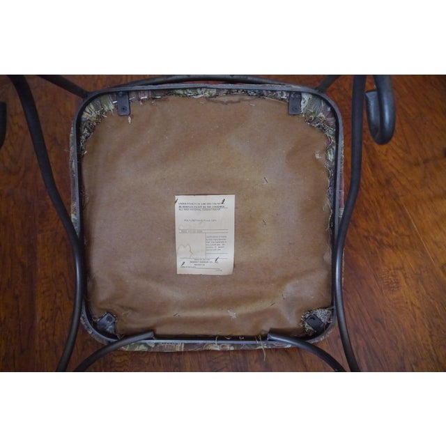 Bassett Late 20th Century Gray Heavy Wrought Iron Bar Stools- Set of 2 For Sale - Image 10 of 12