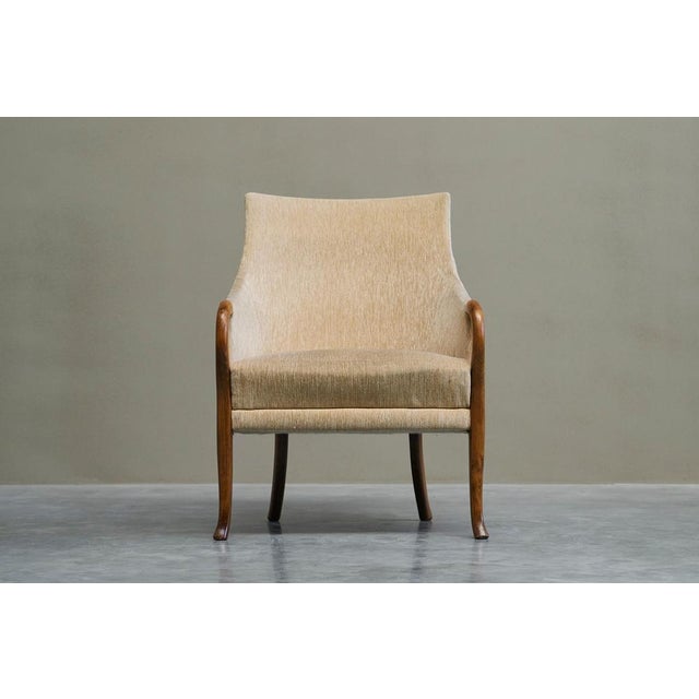 1950s Mid-Century Armchair in Wool and Beech, Europe, 1950s For Sale - Image 5 of 14