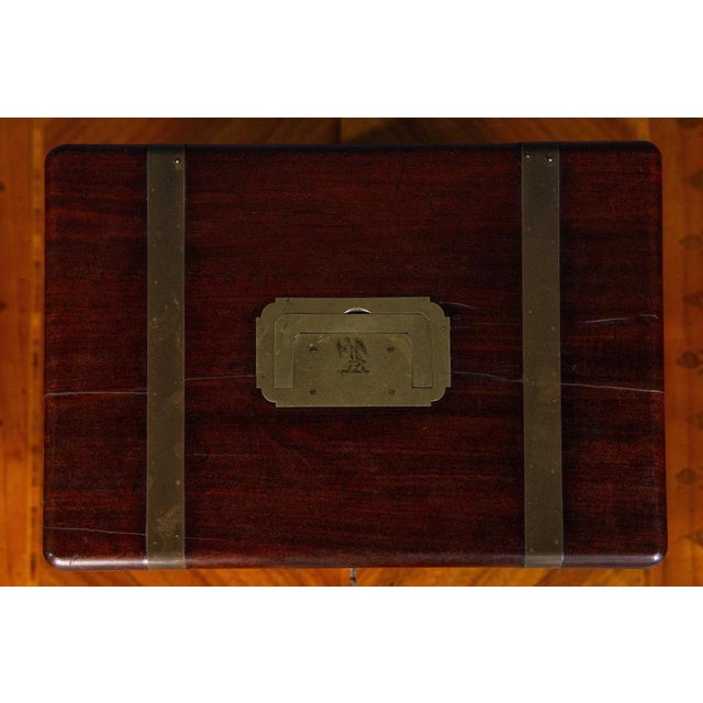 Antique Casket Box in Brass and Mahogany For Sale - Image 3 of 12