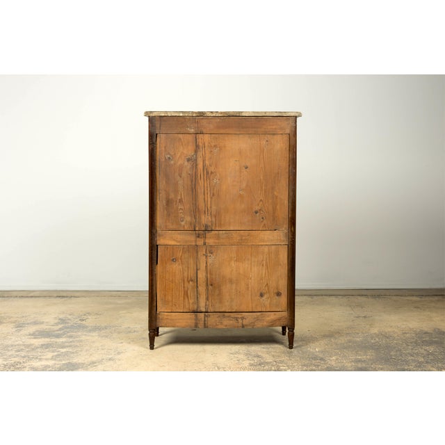Late 18th Century French Louis XVI Walnut Secretary Desk With Marble Top For Sale - Image 17 of 18