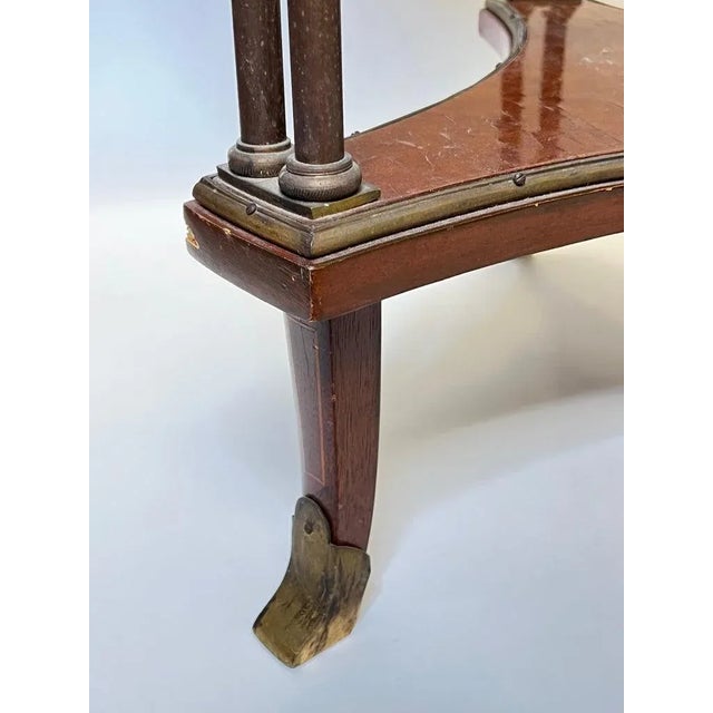 Metal Louis XVI Style Bronze and White Marble Gueridon Table with Bamboo Legs For Sale - Image 7 of 13