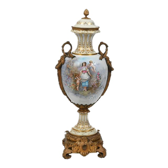 Large 19th-Century Sèvres Style Scenic Urn For Sale