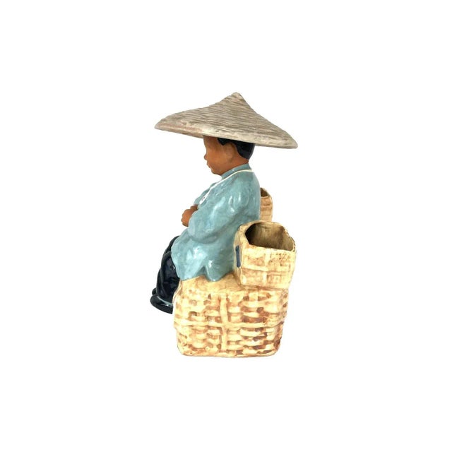Chinese Mid Century 40's Asian Chinese Boy Ceramic Planter Holder McCarty Bros VGC For Sale - Image 3 of 7