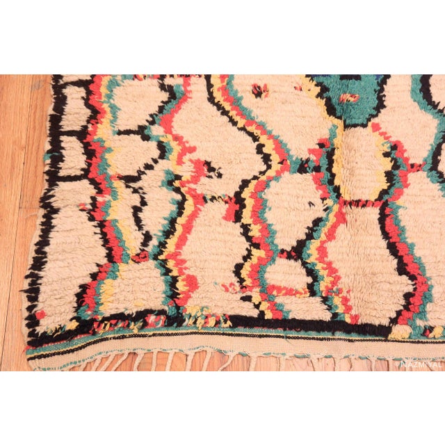 Nazmiyal Collection Vintage Colorful Allover Design Tribal Berber Moroccan Rug For Sale In New York - Image 6 of 9