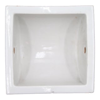 Reclaimed Square White Ceramic Flush Mount Toilet Paper Holder For Sale