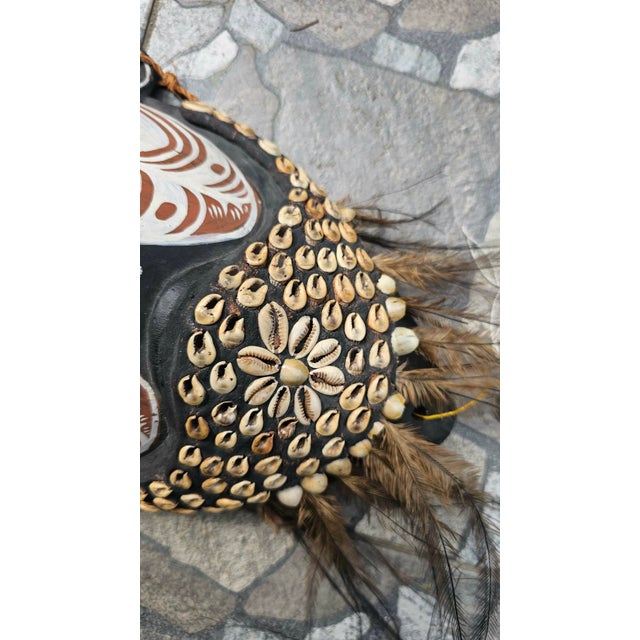 Wooden Mask Sculpture, Papua New Guinea, 1990s For Sale - Image 4 of 11