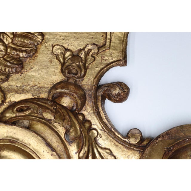 Wood Large Portuguese Antique Wooden Cherub, Baroque Gold Leaf Angel, 18th Century, Sacred Sculpture For Sale - Image 7 of 12