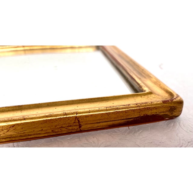 1940s Antique French Gold Frame Mirror For Sale - Image 5 of 11